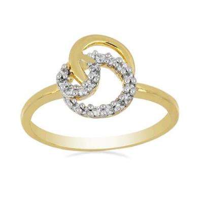 BUY 14K GOLD NATURAL WHITE DIAMOND GEMSTONE STYLISH RING